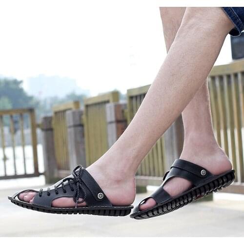 Slide men para couro da sandalia sandals cuire sandalle rubber man sandals-men sandali sandale beach sandel cuir outdoor playa