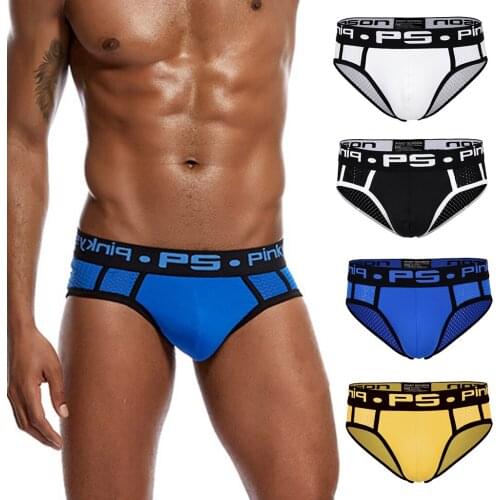 Soft Stretch Mesh Breathable Panties Briefs Mid-Rise Flex Sports Underwear Briefs for Men