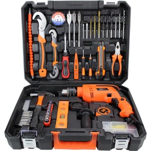 55pcs/set Power Tools Set Electric Drill Hand Tools Kit herramientas Universal master wrench screwdriver Hammer Scoket PTS006