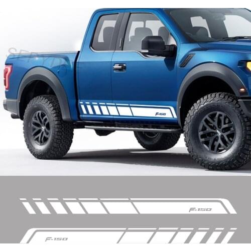2Pcs Car Door Side Skirt Stripes Decal Sticker For Ford Ranger Raptor F150 F250 F350 F450 F550 F650 Pickup Car Accessories