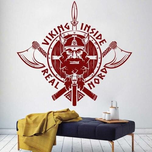 Viking Club Wall Stickers Nordic Norwegian History and Culture Warrior Weapon Shield Museum Nordic Style Home Decor Vinyl Decal