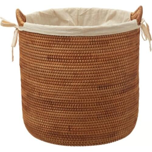 2021 New Vietnam rattan woven laundry basket dirty clothes bucket storage basket toy storage boxes
