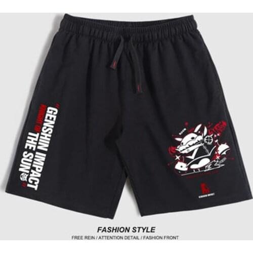 New game Genshin Impact KLEE two-dimensional animation peripherals Qiuqiuren VENTI student black shorts five-point pants