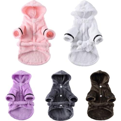 Pet Dog Towel Pajama With Hood Thickened Luxury Soft Cotton Hooded Bathrobe Quick Drying And Super Absorbent Dog Bath Towel