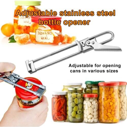 Professional Portable Adjustable Manual Stainless Steel Jar Lid Opener Gripper Adjustable Can Opener Kitchen supplies Accessorie