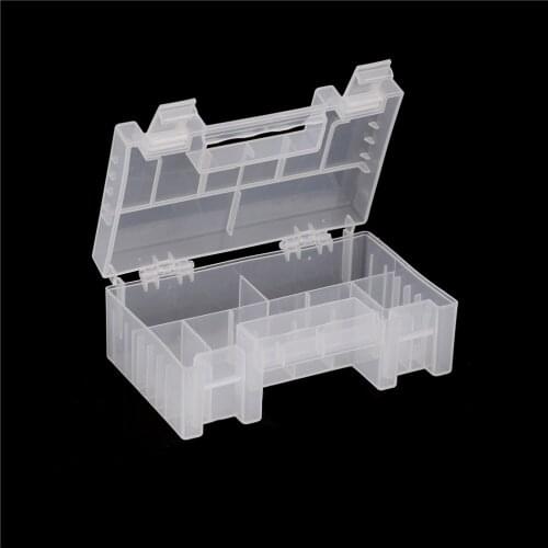 1PCS Clear White 15 X 9 X 5.5cm Plastic Battery Case Holder Storage Box Large Portable Hard For AA/AAA