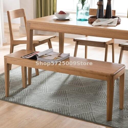 All solid wood bench Nordic minimalist oak bench 1.1m 1.2m shoe changing stool bedroom bed end stool