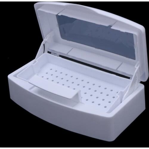 Sterilizer Disinfection Box Salon Nail Metal Tools Disinfector Transparent Nail Cleaner Sanitizer Nail Manicure Set Box