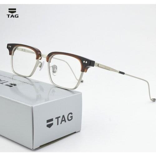 Titanium glasses frame men myopia prescription eye glasses frames for women Korean design fashion Brand Square spectacles Nerd