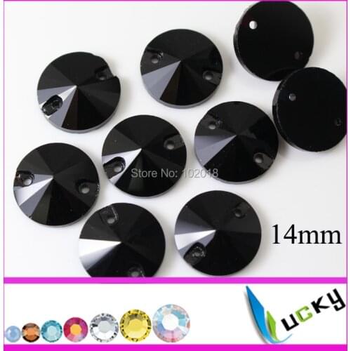 Ture jet color really crystal rivoli 10/12/14/16/18mm sew on crystal round shape shine as austria crystal