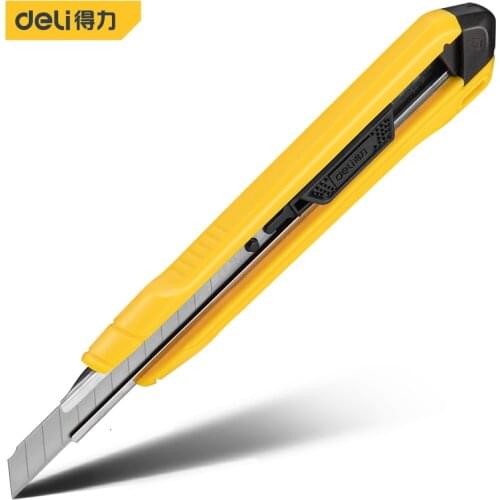Deli DL009B Utility Knife With Plastic Handle Auto Lock Function Detachable Function Electrician Tools, Office Tools