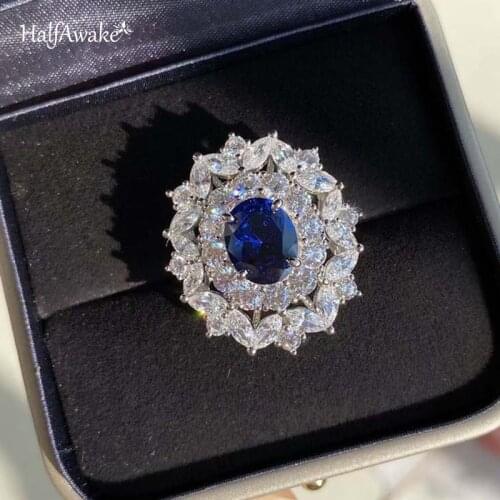 Vintage Ring EuropeanTanzanite Blue Colored Gemstone Ring Diamond Ladies Womens Ring Mothers Day Gift Valentines Day Gift