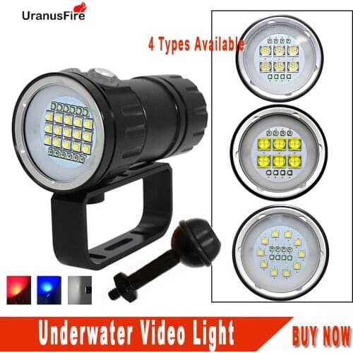 Uranusfire LED waterproof diving flashlight video light XHP70 XM-L2 Photography torch underwater video lighting for diving