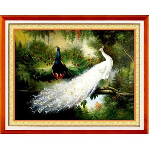 Peacock cross-stitch Silk cotton thread needlework Count 14ct 11ct accurate printed cross stitch world famous Oil painting