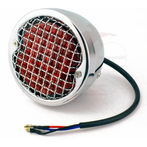 Newness Motorcycle LED Tail Light Rear Stop Lamp Brake Grill Round License For Harley Chopper Bobber Cafe Racer for HONDA Suzuki