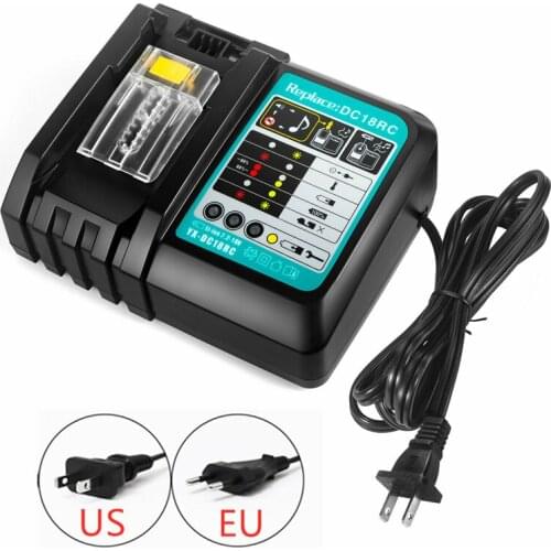 Li-Ion Battery Charger 3A Charging Current for Makita 14.4V 18V Bl1830 Bl1430 Dc18Rc Dc18Ra Power Tool Dc18Rct Charge Eu Plug