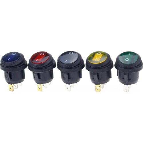 1Pcs KCD1-2 3 Pins ON/OFF SPST Rocker Switch Waterproof Car Boat LED Light Round Red
