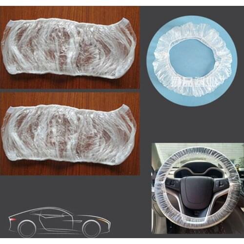 100pc Universally Car Disposable Plastic Steering Wheel Cover Waterproof For Car
