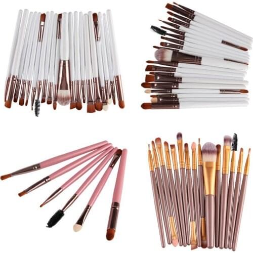 15/6pcs Pro Makeup Set Eyeshadow Eyeliner Lip Powder Foundation Cosmetic Brushes