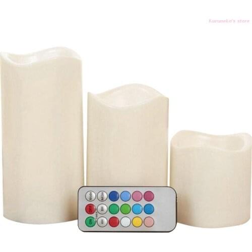 Neko Flameless LED Pillar Candle Night Light With RGB Remote Control Wax Candle