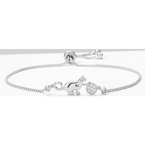 Sodrov Sterling Silver 925 Cute Animal Sterling Silver Bracelet For Women Cat Bracelet Silver 925 Jewelry