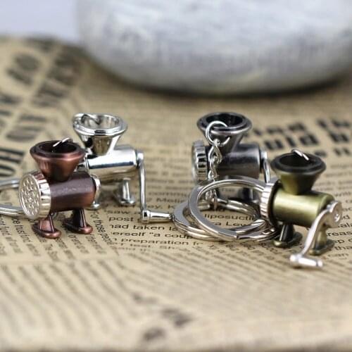 3D meat grinder keychain key ring meat mincer mincing machine key chain key holder creative portachiavi chaveiro llaveros hombre