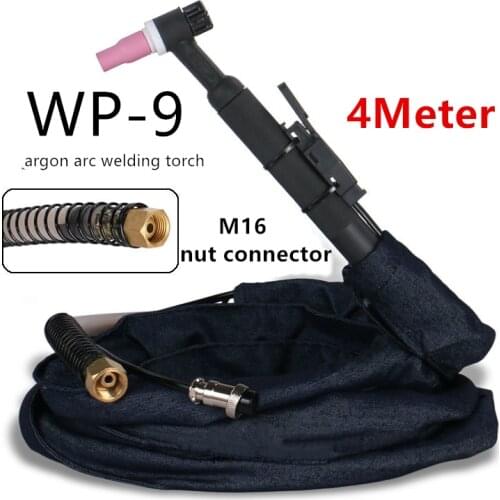 WP-9 air cooled argon arc welding torch 4meter M16 nut joint type braided tube silicone tube stainless steel welding wire