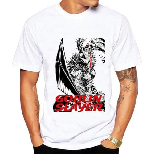 Japanese Anime Goblin Slayer T Shirt men Cartoon Boy Cartoon Harajuku Style Loose Short Sleeve Tops Streetwear