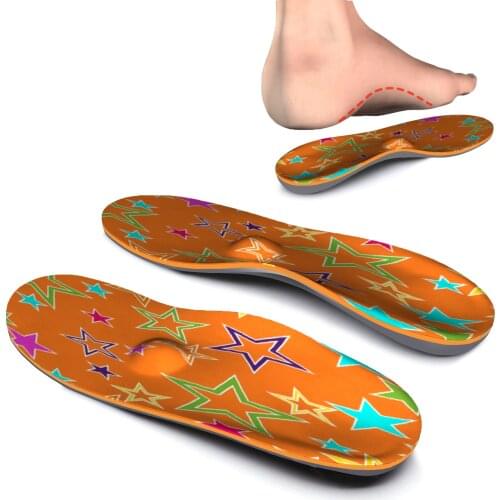 IFitna Memory Foam Orange Star Arch Supports Orthotics Shoe Inserts Ease High Arch, Foot Pain For Women and Men Sneakers Shoes