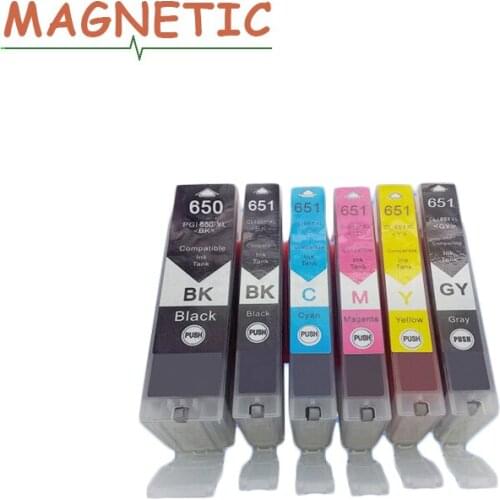 6X PGI650 CLI651 Compatible ink Cartridge for Canon Pixma IP7260 MG5460 MX726 MX926 MG6460 MG5560 printer pgi650xl with chip