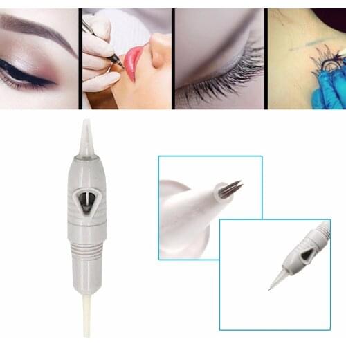50Pcs Disposable Microblading Eyebrow Permanent Makeup Cartridge Tattoo Needles RL Flat for Charmant Standard Screw Machine