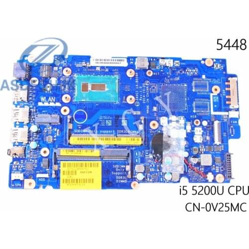 Laptop Motherboard V25MC 0V25MC CN-0V25MC FOR Dell for Inspiron 5448 5548 Motherboard LA-B016P W i5-5200U cpu DDR3L Test OK