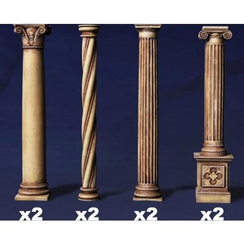 Crazy King 1/35 resin scene GK white model hand model European construction accessories pillar components military 06