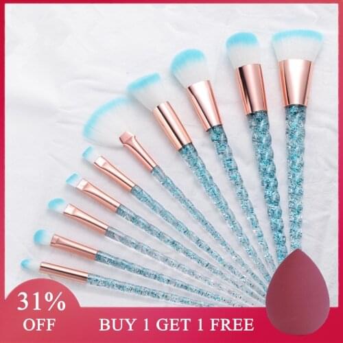 10pcs Unicorn Makeup Brushes Sets Maquiagem Foundation Powder Cosmetic Blush Eyeshadow Women Beauty Glitter Make Up Brush Tools