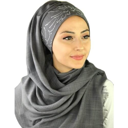 2021New Fashion Hijab Women Muslim Islamic Chiffon Scarf Hat Foulard Silver Sequin Printed Firecracker Pattern Smoked ReadyShawl
