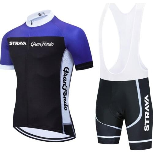 2021 New STRAVA Bicycle Team Short Sleeve Maillot Ciclismo Mens Cycling Jersey Summer breathable Cycling Clothing Sets 20D
