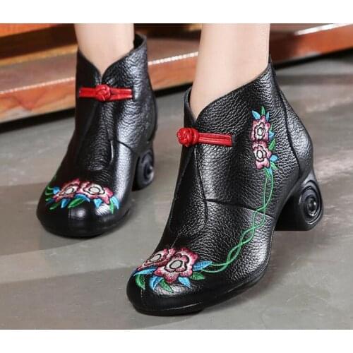 New Genuine leather sexy high-heeled elegant rivrt shose cancise pumps winter Soft and comfortable wedges women boots shoes