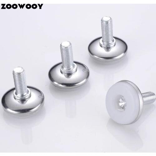 4Pcs Metal Furniture Legs Anti-slip Base M6 M8 Screw Table Cabinet Leg，Levelling Machine Feet Adjustable Feet Leveler 14/19/24mm