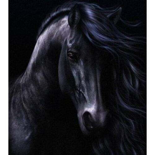 Oneroom Embroidery Counted Cross Stitch Kits Needlework - Crafts 14 ct DMC DIY Arts Handmade Decor - The Black Horse