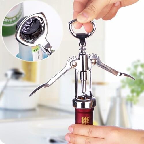 Wholesale Metal Bottle Opener Beer Red Wine Corkscrew Bottle Handle Opener Corkscrews Essential Tools for Bars wine accessories