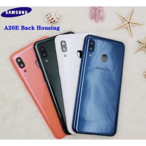 SAMSUNG Galaxy A20E a20e Plastic Back Battery Housing Repair Cover Rear Door Cover Case Replacement With Camera Protection +Logo