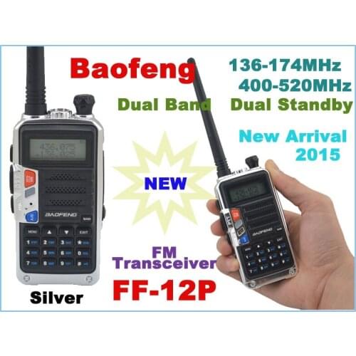 Baofeng FF-12P 136-174MHz & UHF400-520MHz Dual Band 4W/1W 128CH FM 65-108MHz Portable Two-way Radio Silver Color New Arrival