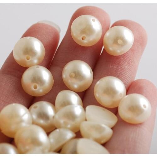 Sewing Supplies 6-20MM Ivory Pearls The Shape Of Half Pear with Double Holes Pearl For Woman DIY Clothing Decorations