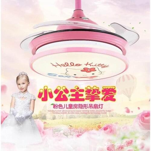 Christmas lights 36inch Modern childrens room blue pink cartoon fan lights,Adjustable 4 kinds of color 110v 220v