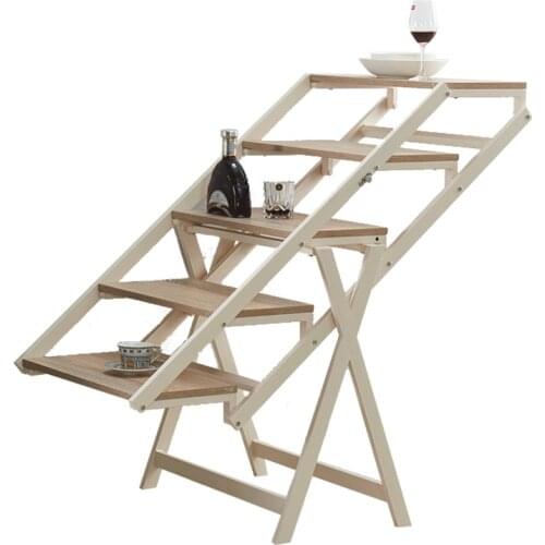 Fold-able rotating telescopic flower stand dining table small apartment multi-functional flip bookshelf study desk