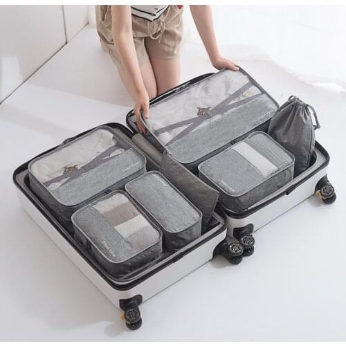 Men Travel Bags Set Waterproof Packing Cube Portable Clothing Sorting Organizer Pouch Women Luggage Accessory Product Suitcase