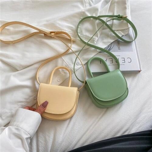 Super Mini PU Leather Crossbody Saddle Bag With Short Handle For Women 2021 Summer Simple Fashion Luxury Handbags Designer