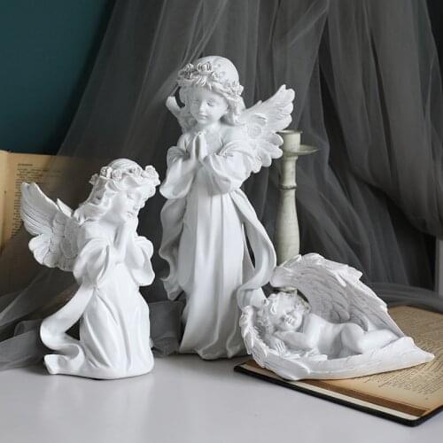 Home Decoration Resin Angel Model Fairy Figurines Accessories for Living Room Europe Style Figurines Souvenirs Christmas Gifts