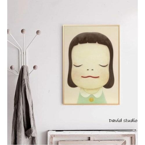 Janpanese Painter Nara Yoshitomo Cartoon Oil Painting Hand Made On Canvas Graffiti Art Painting For Kids Wall Decoration