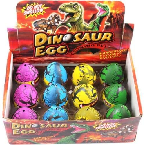 12Pcs/box Dinosaur Egg 5*7cm Larger Inflatable Magic Hatching Dinosaur Add Water Growing Dino Eggs Child Kid Toy